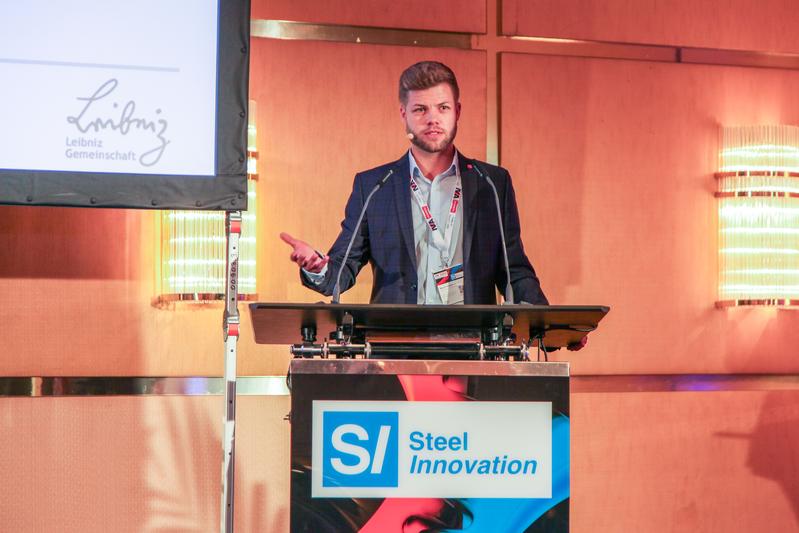 Marcel Hesselmann bei seinem Vortrag auf der Steel Innovation 2023