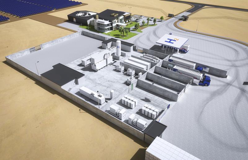 Illustration of the Cleanergy Pilot Plant near Walvis Bay, Namibia.