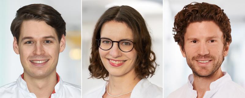 (v.l.) Dr. Moritz M. Hollstein, Klinik für Dermatologie, Venerologie und Allergologie, UMG, Prof. Dr. Luise Erpenbeck, Klinik für Hautkrankheiten, UKM, PD Dr. Dr. Moritz Schnelle, Interdisziplinären UMG-Labor, UMG.