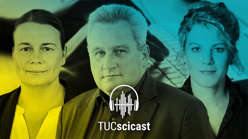 Im Podcast diskutieren Julia Wandt (l.) und Kristin Küter (r.) von dem unter Beteiligung der TU Chemnitz eingerichteten "Scicomm-Support" mit Prof. Dr. Jens-Christian Wagner aus Jena über Strategien des Umgangs mit Wissenschaftsfeindlichkeit. 