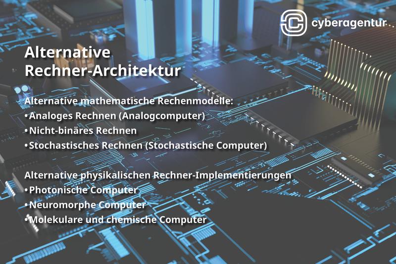 Silizium-basierten Mikroprozessoren oder Neuromorphe Computerchips? Welche Rechnerarchitektur macht das Rennen der Zukunft? Die Cyberagentur hat eine Ausschreibung zur Machbarkeit neu gedachter Rechnermodelle veröffentlicht.