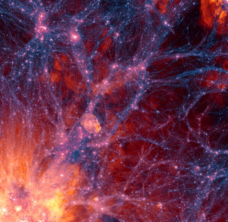 ILLUSTRIS ist eine numerische Simulation an Supercomputern zur Entstehung von Galaxien im Universum. Für die Auswertung des umfangreichen Datensatzes (Petabyte von Daten) kommen auch KI-Programme zum Einsatz.