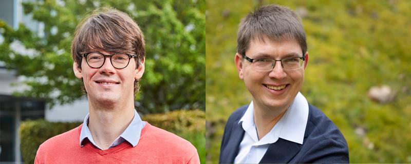 Die Marburger Wissenschaftler Dr. Georg Hochberg (links) und Dr. Jan Michael Schuller sind Träger des EMBO Young Scientist Award 2023.