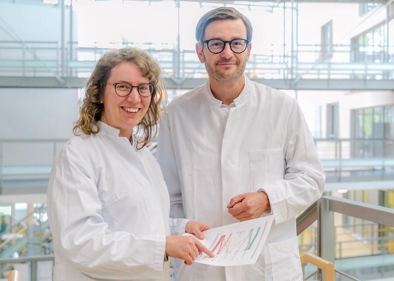 Bonn Researchers are leading the development of classification criteria for gene variants that can lead to hereditary colorectal cancer: (from left to right) Dr. Isabel Spier and Prof. Stefan Aretz from the University Hospital Bonn