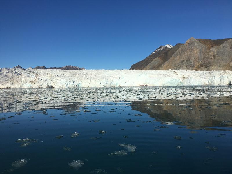 Blomstrand-Gletscher im arktischen Kongsfjorden auf Spitzbergen