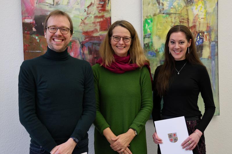 Prof. Dr. theol. Stefan Dienstbeck, Wissenschaftsministerin Bettina Martin, Prof. Dr. phil. Claudia Christine Stephan