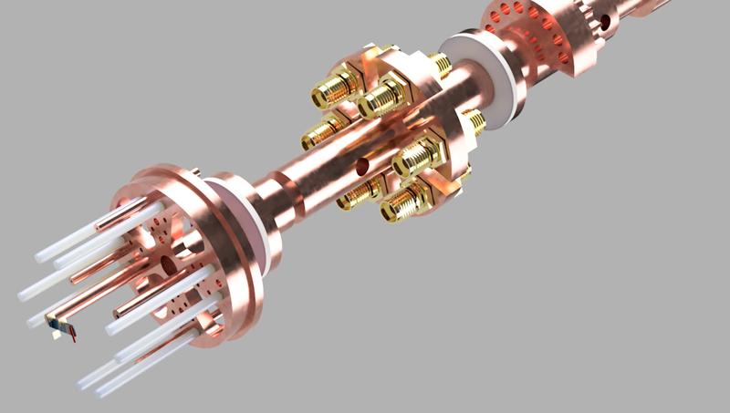 Für den neuen Probenstab mit Probenhalter hat das HZB-Team mehrere Innovationen entwickelt, die das Rauschen unterdrücken und Temperaturmessungen mit extremer Präzsion ermöglichen. 