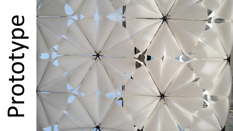 Prototyp des Sonnenschutzsystems BOW