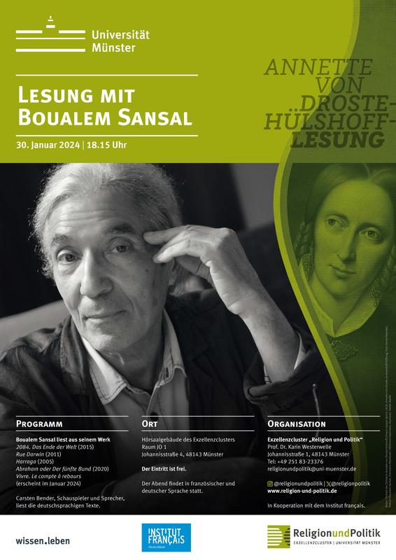 Poster of the reading of Boualem Sansal