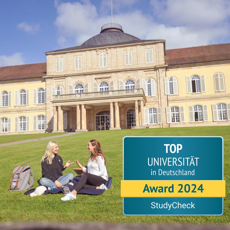StudyCheck Ranking "Beliebteste Universitäten 2024": Platz vier für die Universität Hohenheim in Stuttgart