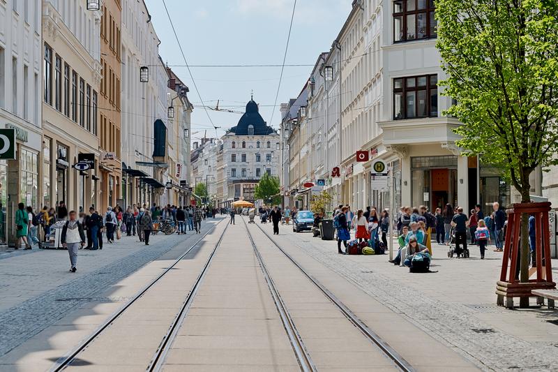 Blick in die Berliner Straße in der Innenstadt von Görlitz.