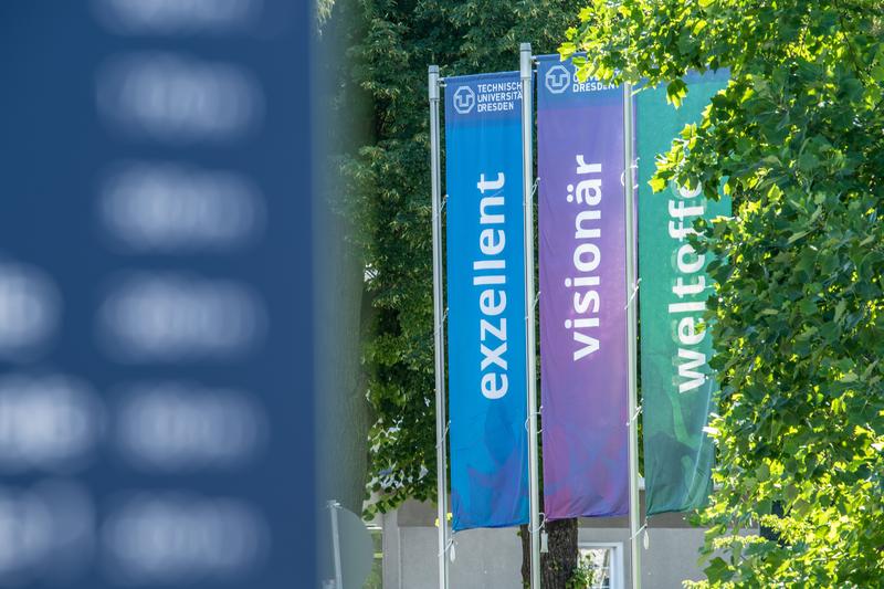 Banner auf dem Campus der TU Dresden