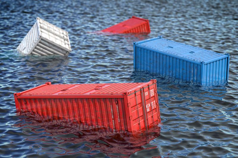 Container gehen meist stapelweise über Bord.