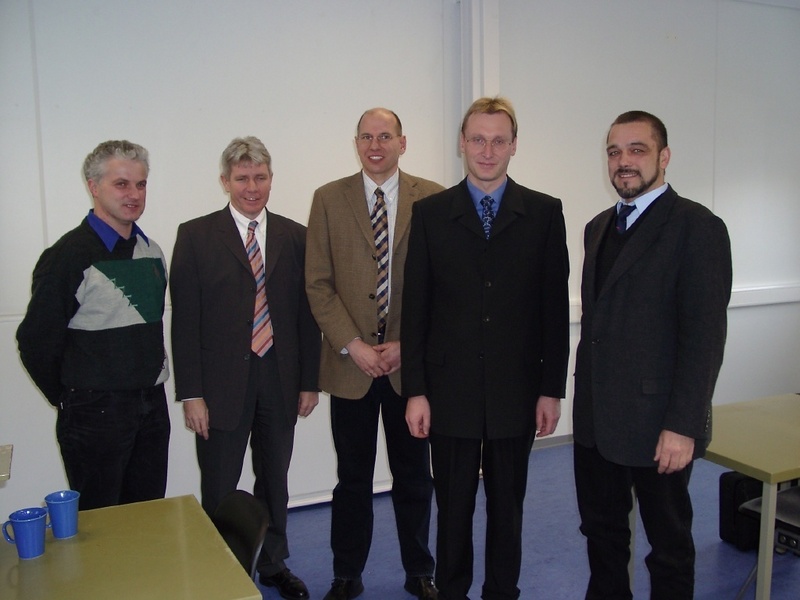 Prof. Dr. Eugen May, Ulrich Aberle, Rainer Goldschmidt, Bernd Fischer, Prof. Dr. Ulrich Holzbaur (vlnr)