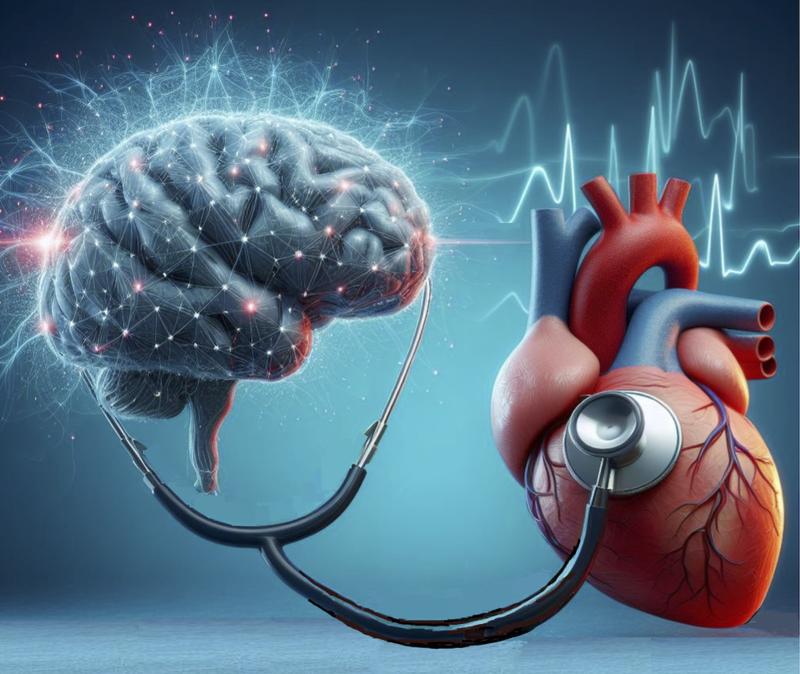 Graphic representation: Neurons feel the pulse in the brain. 