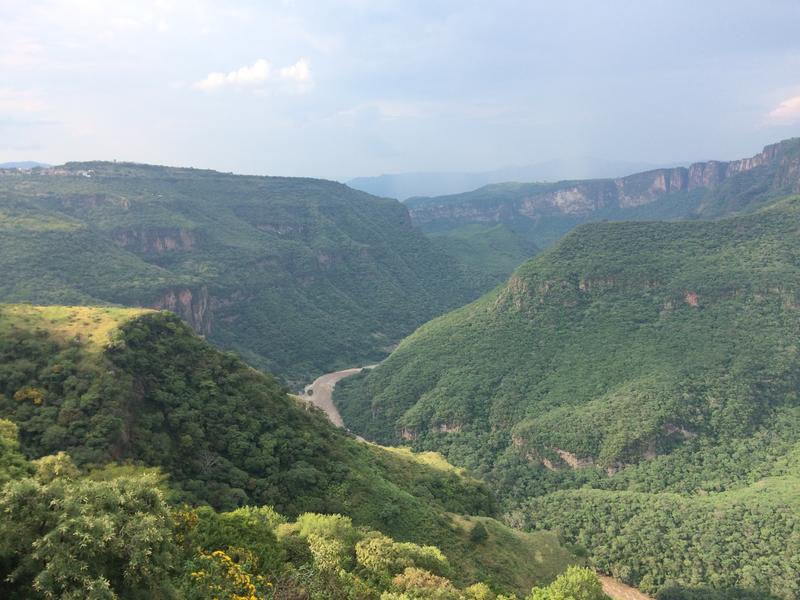 Barranca de Huentitan is a canyon carved by the Rio Grande de Santiago in Mexico in the state of Jalisco. The canyon has several types of vegetation: Tropical Forest, Deciduous, Riparian forest vegetation, and secondary vegetation.