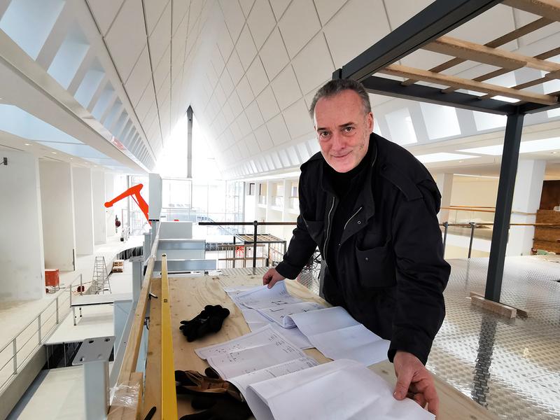 Jakob Florian Lehner, site manager for the research vessel installation in the extension to the German Maritime Museum.
