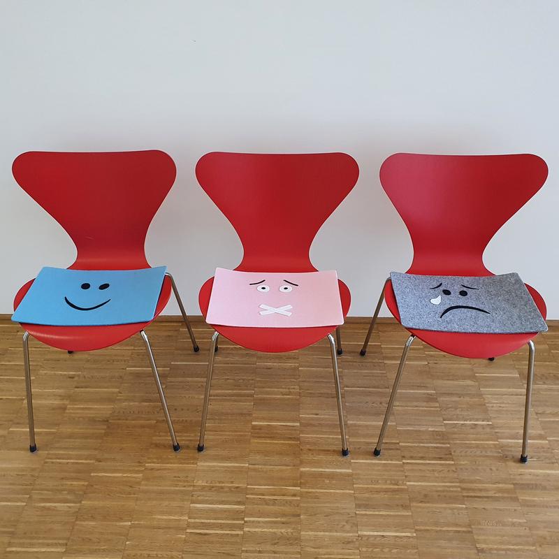 To work with emotions, modes (inner parts) are placed on chairs