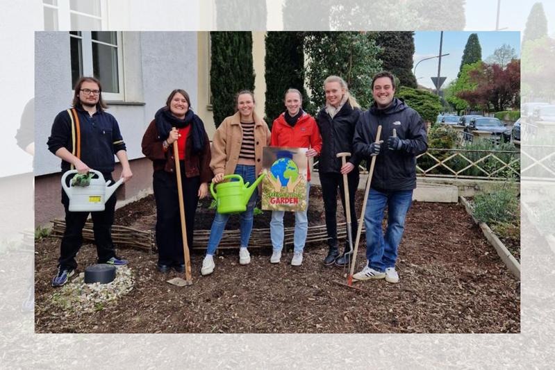 Der Kräutergarten am KHG-Gebäude ist angelegt.