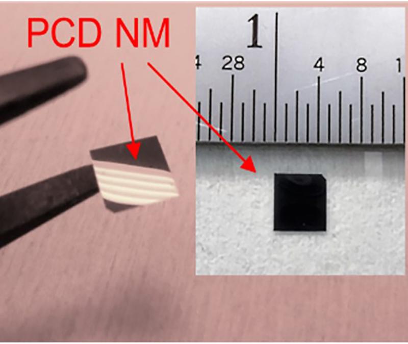 Photographs of freestanding polycrystalline diamond nanomembranes