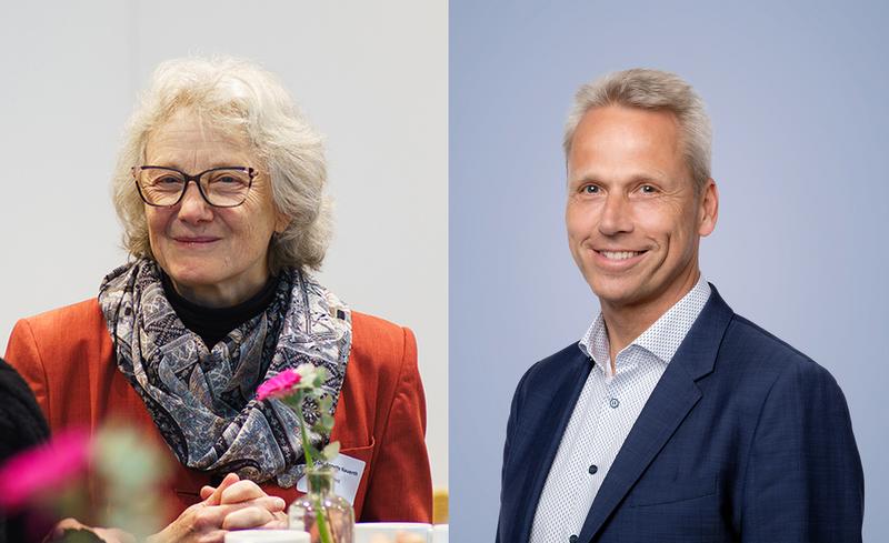 Prof. Dr. Annette Nauerth (Foto: F. Hüffelmann / HSBI) und Dr. Dirk Albrecht (Foto: Contilia) 