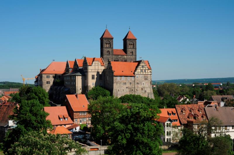 View of the Stiftsberg in Quedlinburg. 