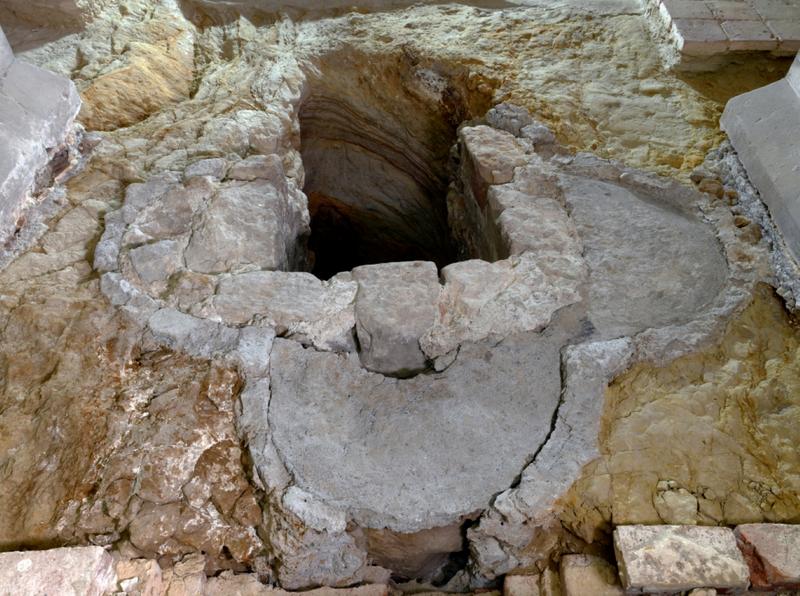 The baptismal font site from the 10th century. 