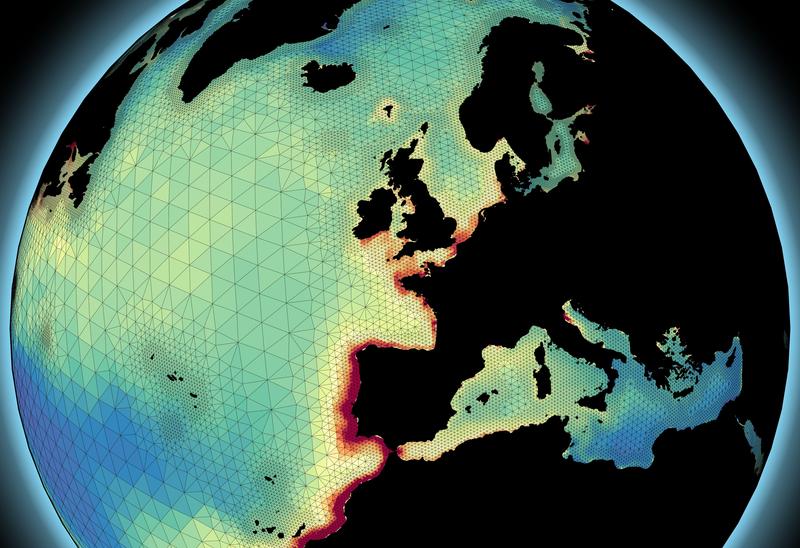 Das Ozeanmodell ICON-Coast kann gleichzeitig physikalische und biogeochemische Prozesse in verschiedenen Maßstäben darstellen