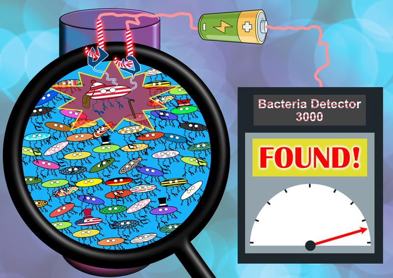 By using a customized surface to bait the targeted pathogens, they separate by themselves from a mixture of many different bacteria. This makes it easy to detect them electrochemically. 