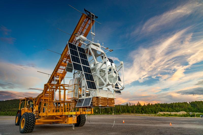 Das ballongetragene Sonnenobservatorium Sunrise III vor dem Start 2022.