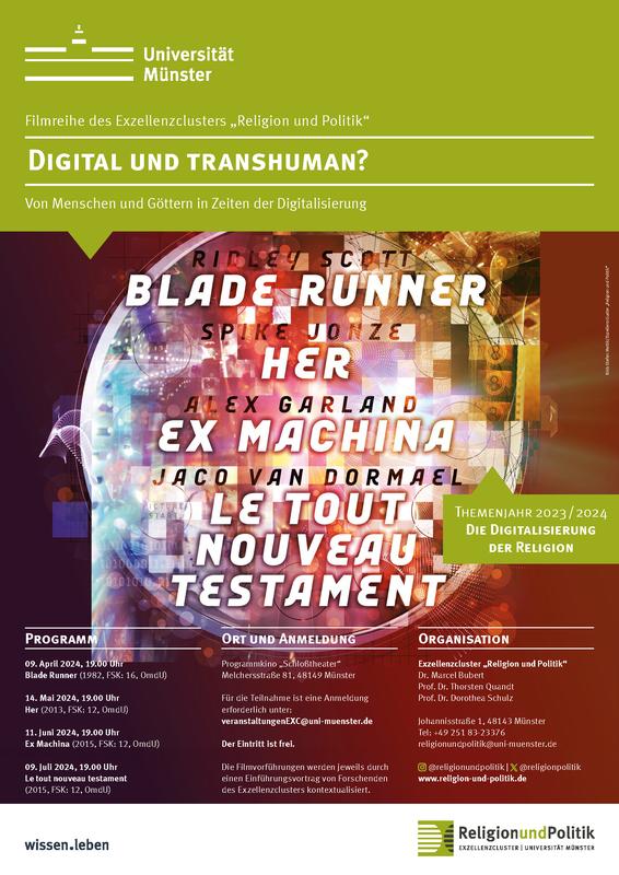 Plakat zur Filmreihe „Digital und transhuman?“ 