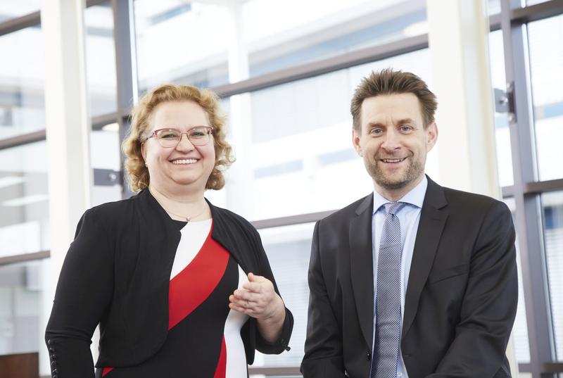 Führung im Team: Dr. Patricie Merkert und Prof. Dr. Rüdiger Quay teilen sich seit dem 1. April 2024 die Institutsleitung des Fraunhofer IAF.