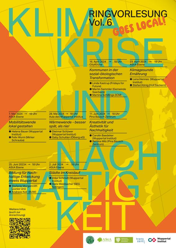 Plakat zur Ringvorlesung „Klimakrise und Nachhaltigkeit“ Vol. 6 