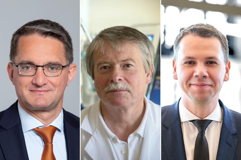 (v.l.) Prof. Dominic Wichmann, Dr. Klaus-Friedrich Bodmann und Dr. Hartmuth Nowak