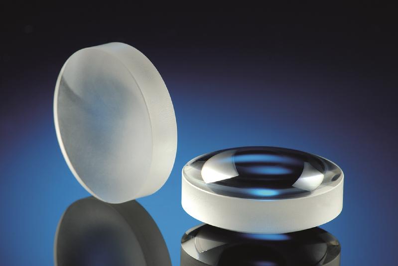A fused silica optic before and after laser polishing.