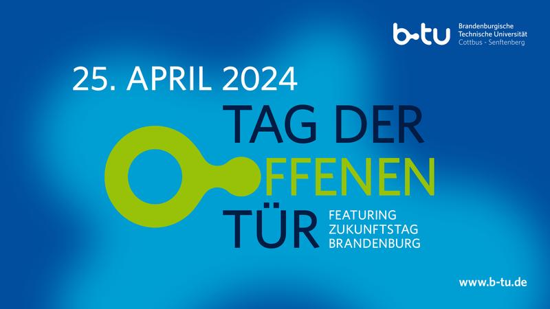 Banner zum Tag der offenen Tür der BTU Cottbus-Senftenberg.
