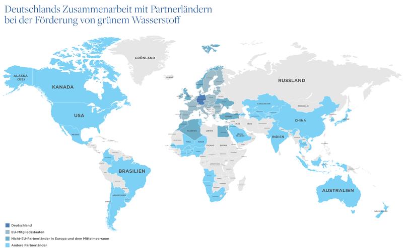 Deutschlands Zusammenarbeit mit Partnerländern bei der Förderung von grünem Wasserstoff