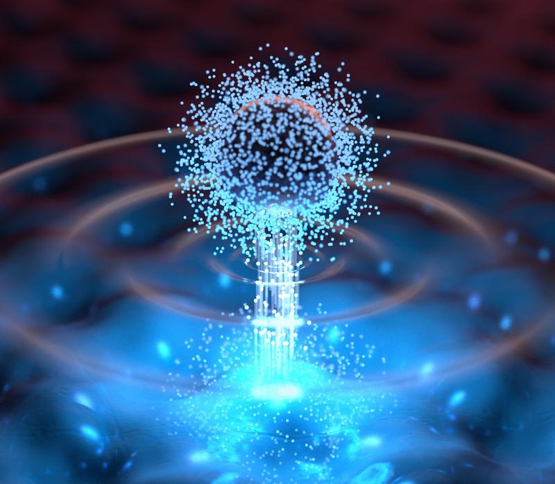 An ultrafast tunnelling current flows between the frontier atom of a sharp tip and a sample in response to an incident electromagnetic driving field. This atomically confined current leads to the emission of light.