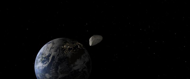 Der 360 Meter durchmessende Asteroid Apophis wird der Erde am 13. April 2029 sehr nahekommen.