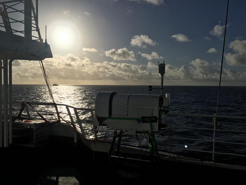 Meet-and-greet at sea. The two research vessels involved in the study (R/V Meteor and R/V Maria S. Merian) met a couple of times during the expedition. 