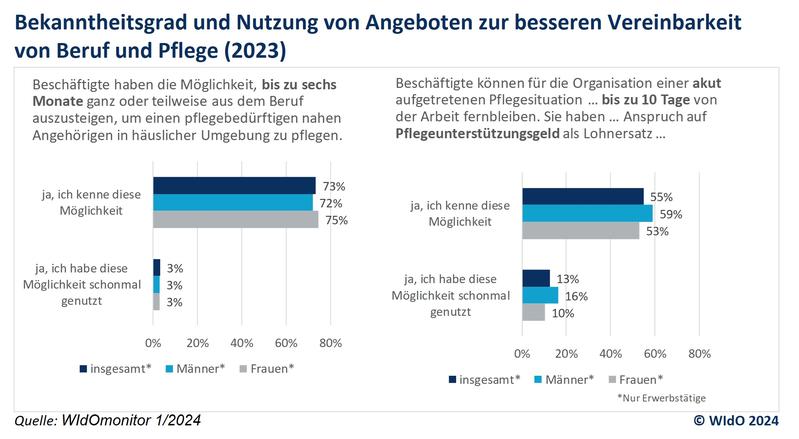 Nutzung von Entlastungsangeboten zur Vereinbarkeit von Beruf und Pflege