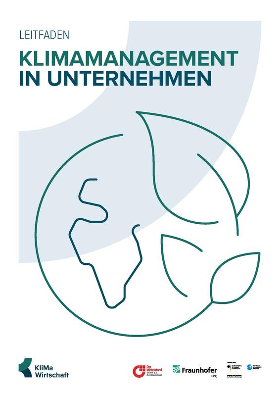 Titel des Leitfadens "Klimamanagement in Unternehmen"