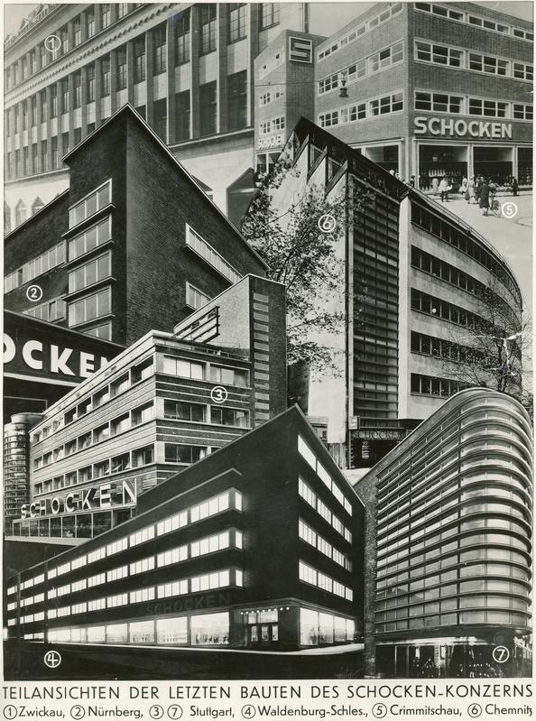 Teilansichten der letzten Bauten des Schocken-Konzerns (ca. 1930)