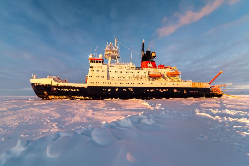 The German research vessel Polarstern during an ice station in the Weddell Sea.