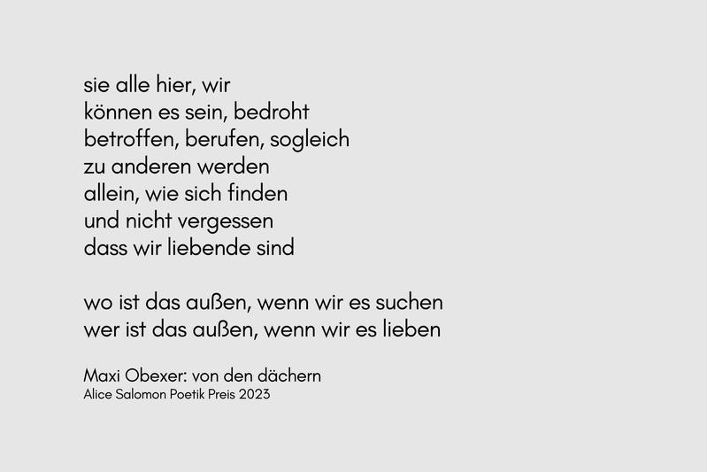 Der Text „von den dächern“ von Poetik-Preisträgerin Maxi Obexer