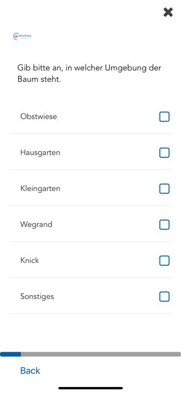 Screenshot der neuen App „FruitFolk“: Schleswig-Holsteinerinnen und Schleswig-Holsteiner können alte norddeutsche Apfel- und Birnbäume digital erfassen und bestimmen.