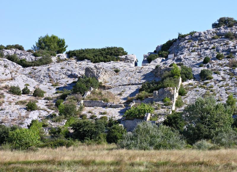 View of the ruins of the Barbegal mill complex in 2018