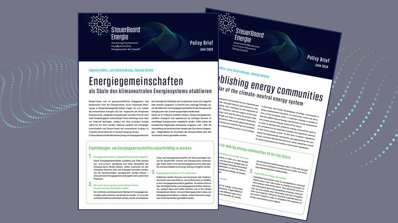 Policy Brief zeigt, wie der regulatorische Rahmen für Energiegemeinschaften verbessert werden kann