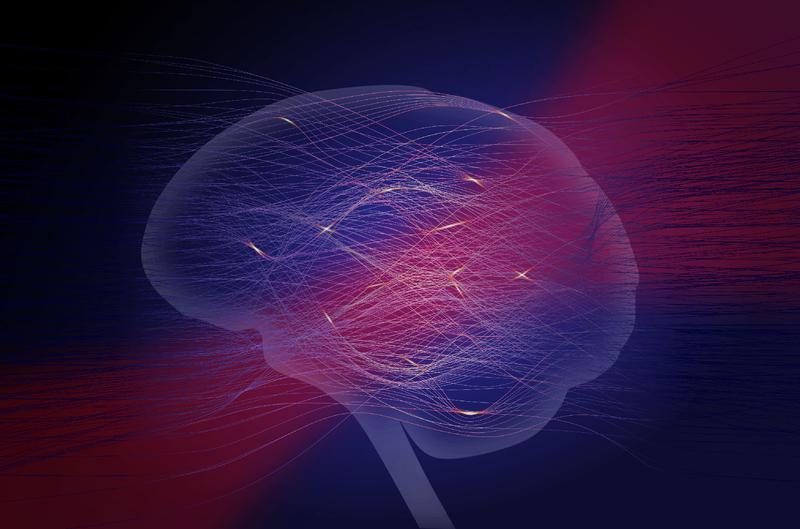Artistic illustration of a neuromorphic system of waveguides carrying light. 