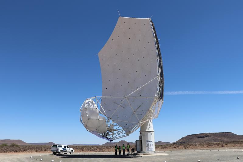 Detailed view of a MeerKAT Radio Telescope